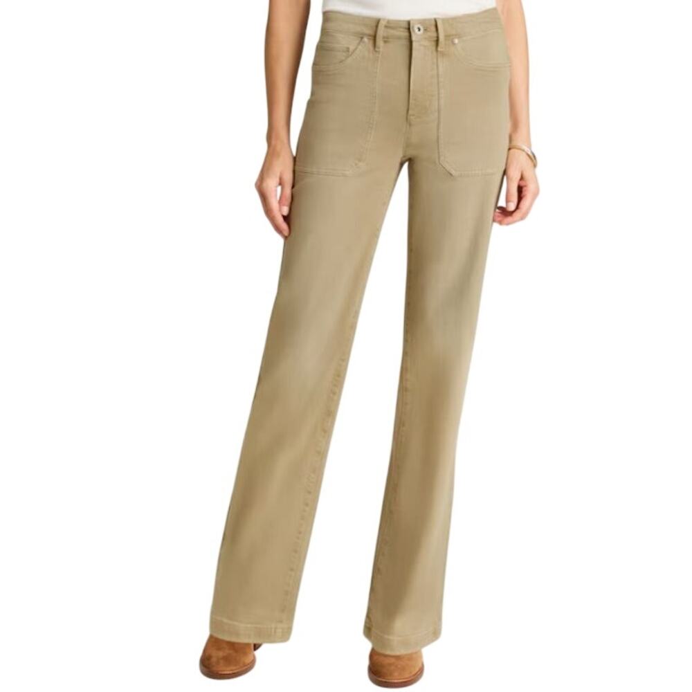 J Jill High Rise Wide Leg Jeans Womens 8 Light Bamboo Patch Pocket NWT